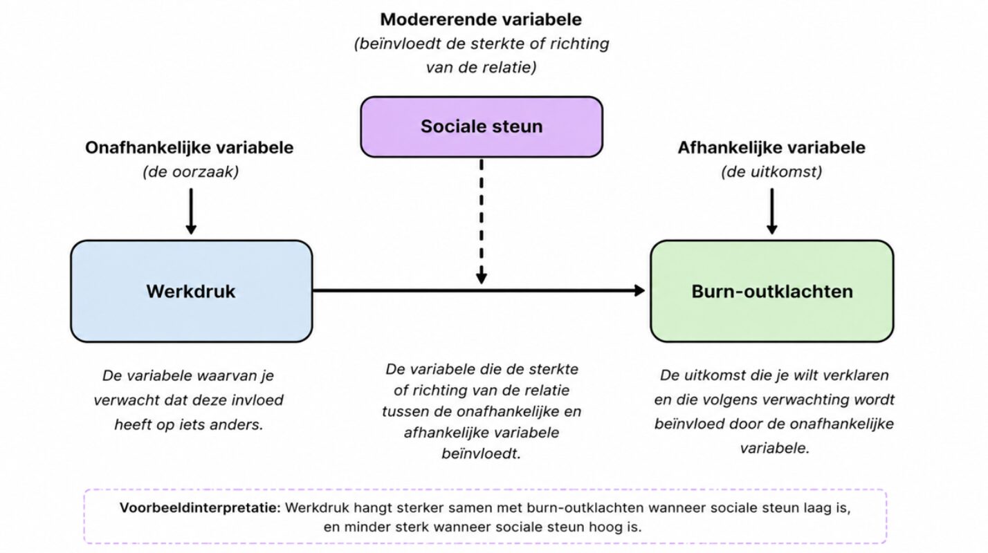 Voorbeeld conceptueel model modererende variabele